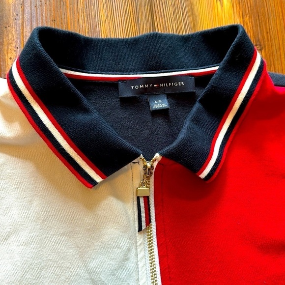 Tommy Hilfiger color blocked zip polo large - Picture 5 of 5
